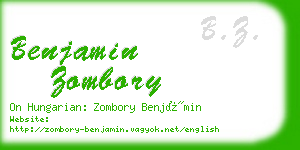 benjamin zombory business card